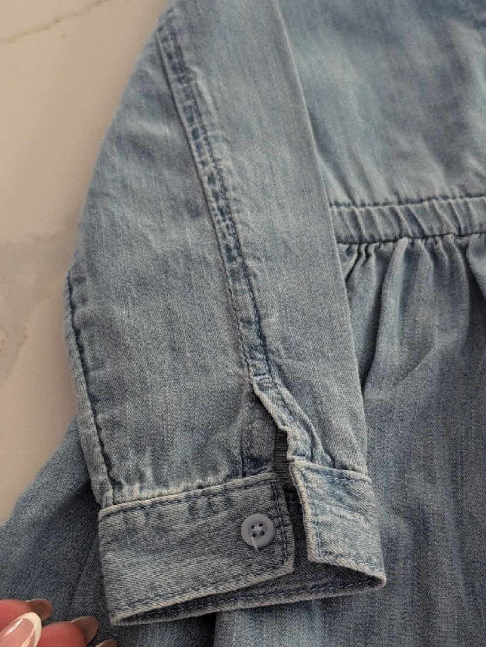 GAP Light Blue Denim Shirt-Style Dress for Girls